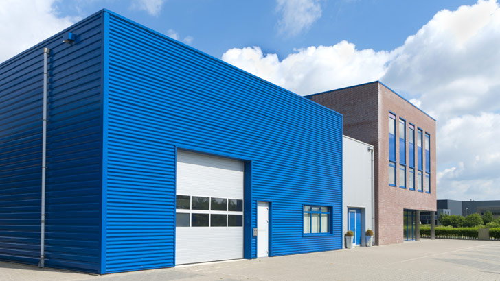 Modern commercial industrial building.
