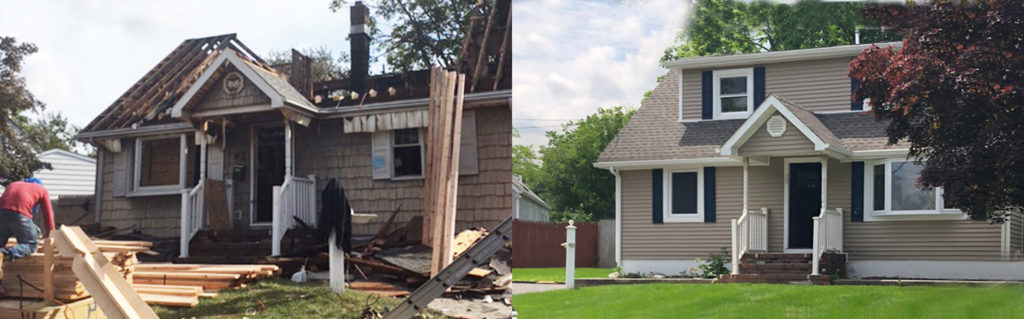 Before and after fix and flip property renovation.