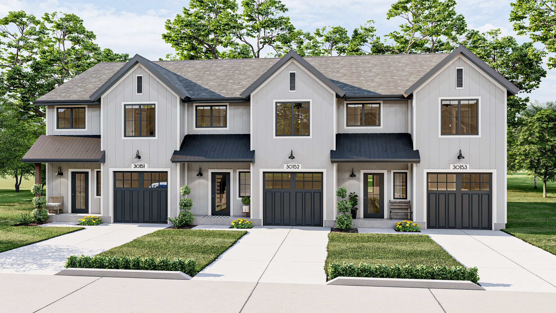 Multi-family townhome property.